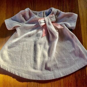 Tahari Baby Dress Beige With Gold Metallic Thread Size 6-9 Months